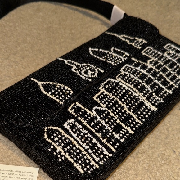 NYC Inspired Black Beaded Bag - Picture 3 of 7